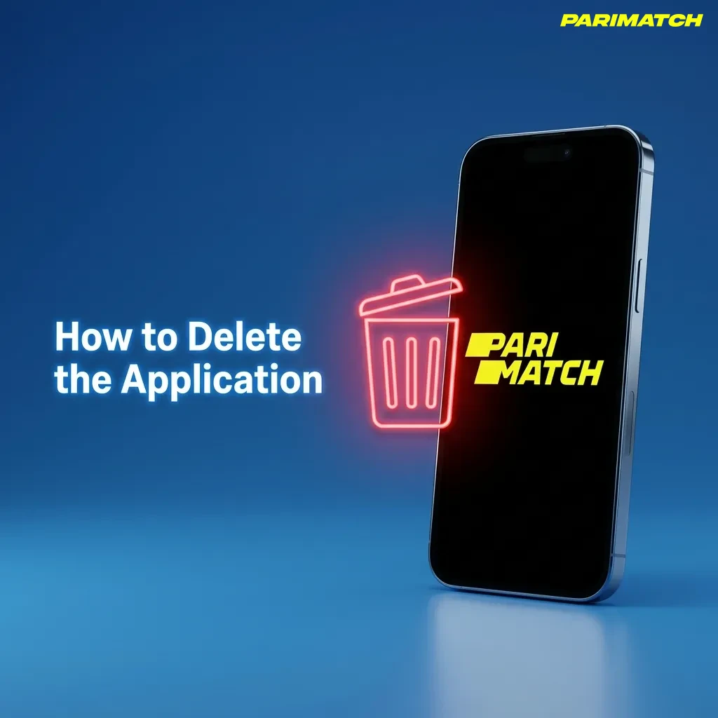 Smartphone screen showing uninstall options for Parimatch India app on Android and iOS devices