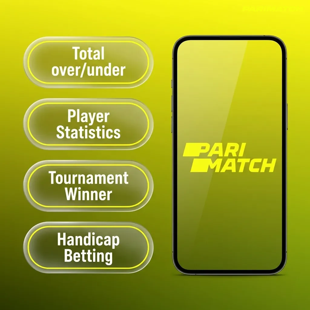Parimatch India app showing various betting options including single bets, accumulators, system bets, handicap, and over/under.