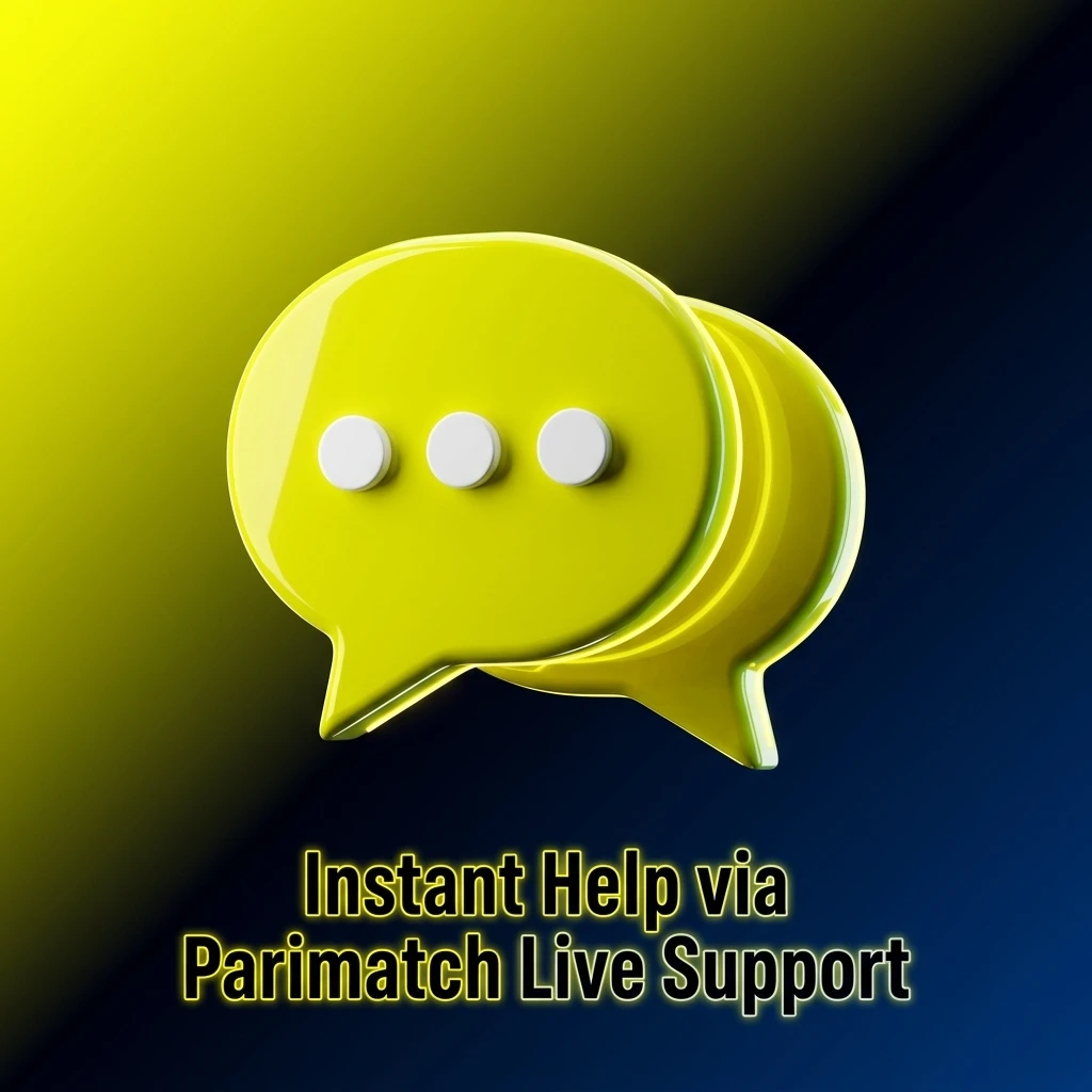Parimatch live support chat widget providing instant 24/7 help for deposits and account issues.