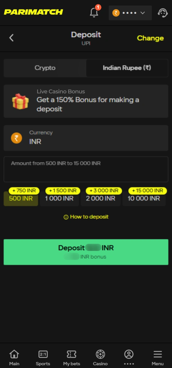 Fund your balance to bet on real money Live Casino tables.