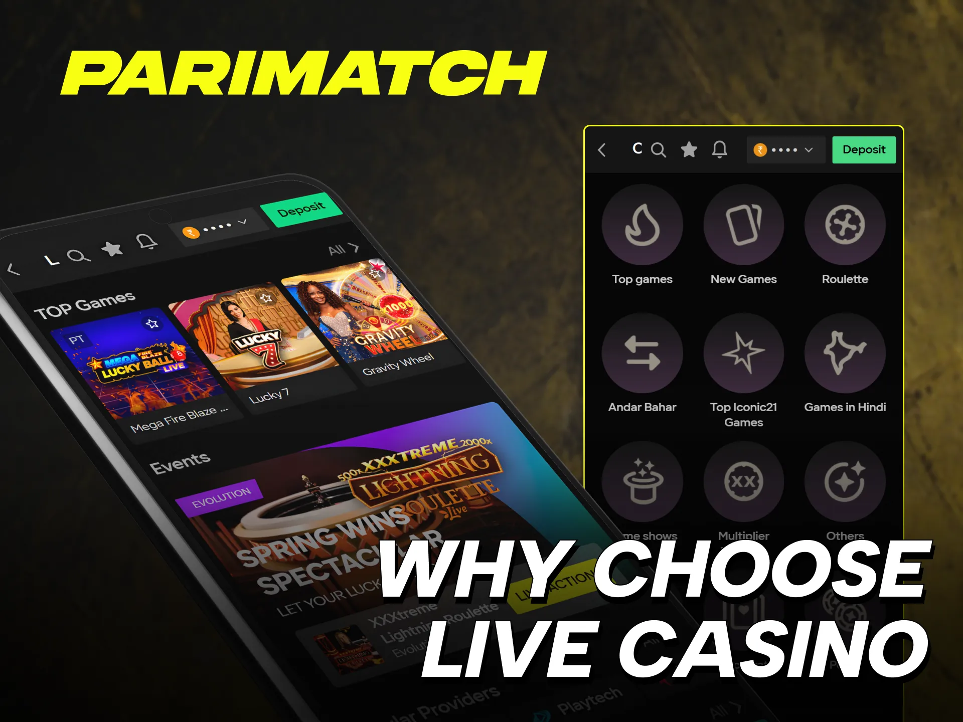 Benefit from HD streaming and fair play at Parimatch Live Casino.