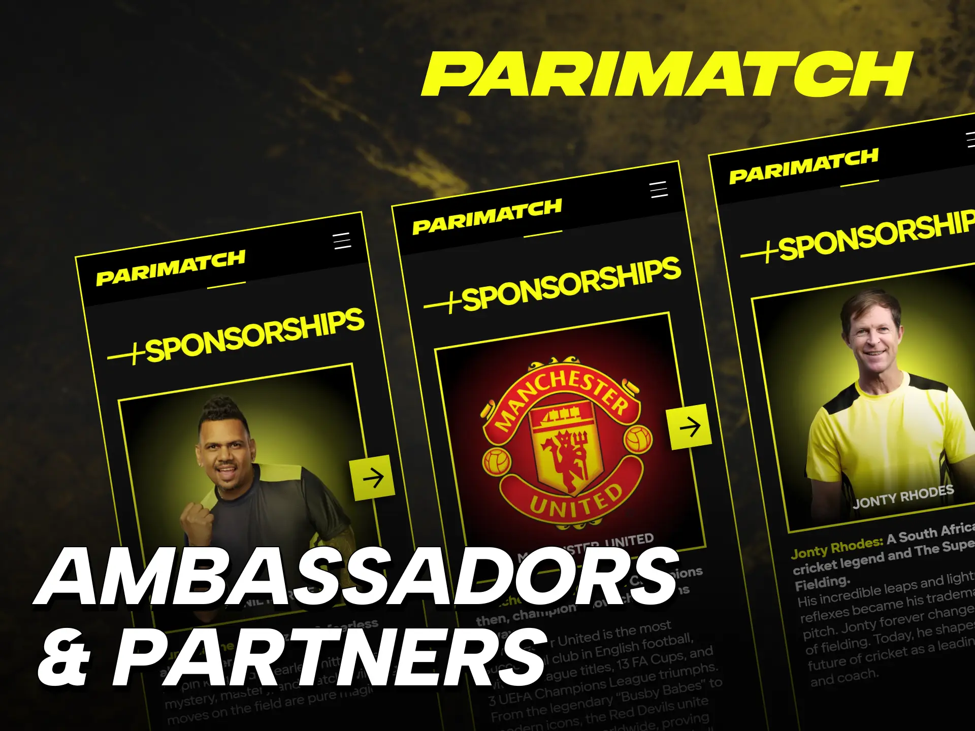 See the famous partners supporting the official Parimatch India platform.
