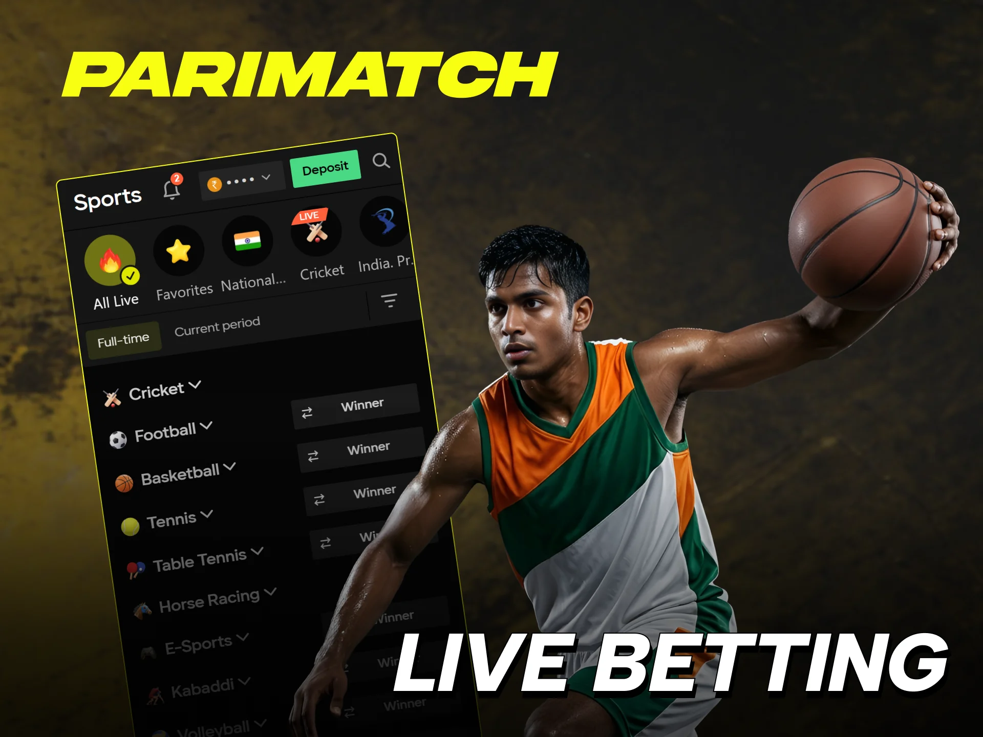 Place real-time wagers on live cricket matches at Parimatch India.