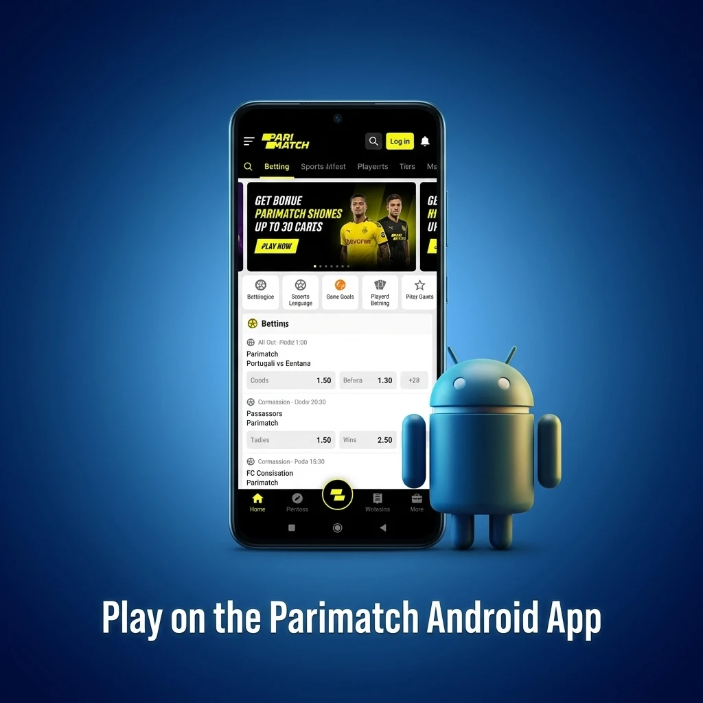 Free Parimatch Android app for mobile sports betting and online casino games.