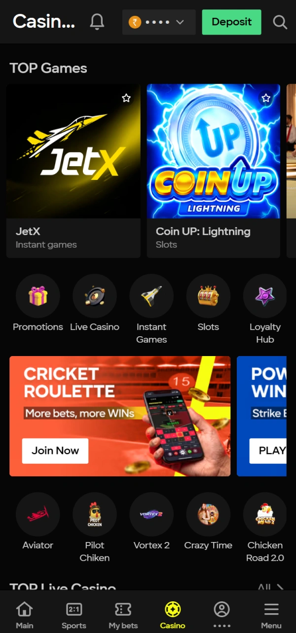 Choose a top-rated title from the Parimatch Casino library and win.